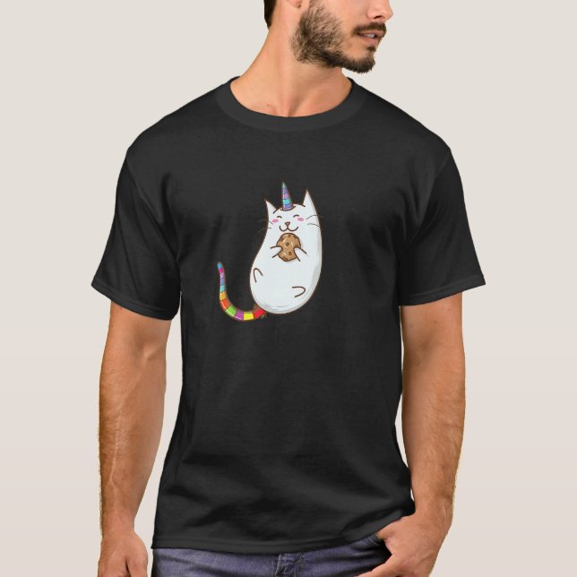 Camiseta Gato Unicórnio Biscoito (Frente)