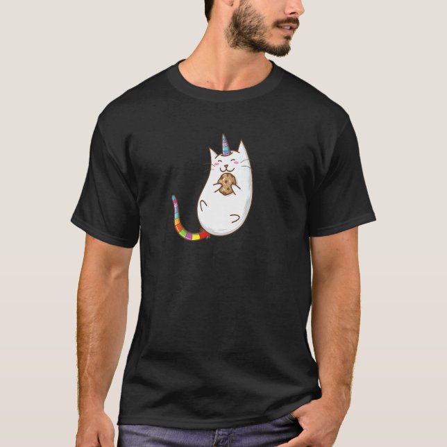 Camiseta Gato Unicórnio Biscoito Premium (Frente)