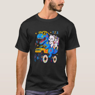 Camiseta Gato Unicórnio Dino Ciclismo Volta às Aulas ABC