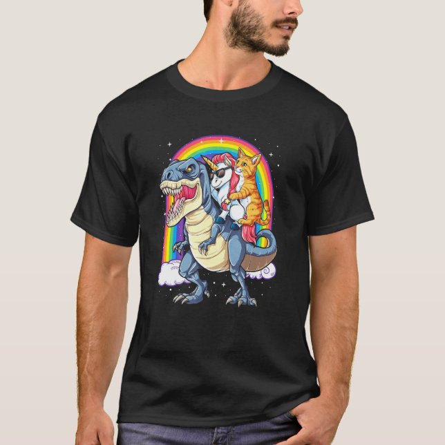 Camiseta Gato Unicórnio Dinosaurrex (Frente)