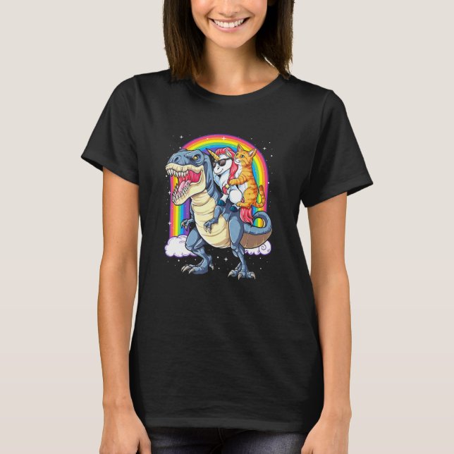 Camiseta Gato Unicórnio Dinosaurrex (Frente)