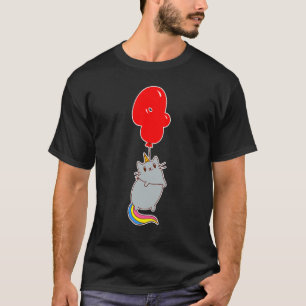 Camiseta Gato Unicórnio Fofo Aniversário de 4 anos Festa de