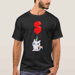 Camiseta Gato Unicórnio Fofo Aniversário de 5 anos Festa de