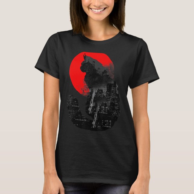 Camiseta Gato Urbano Gatito Ciudad Silueta Animales Edifici (Frente)