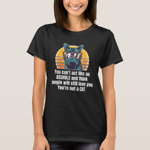 Camiseta Gato Usando Óculos de Sol Inapropriado