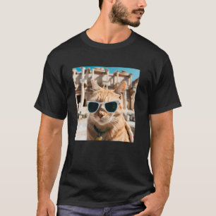 Camiseta Gato Usando Óculos de Sol no Éfeso na Turquia