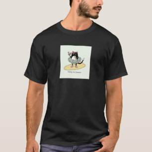 Camiseta Gato Uxedo Pronto Para Piscina De Verão Praia Bege