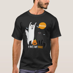 Camiseta Gato Vaca Miaeu Quero Dizer Boo Lua Halloween 2021