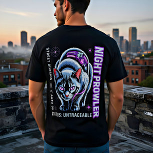 Camiseta Gato Vagabundo Noturno Cyberpunk Presente para Jog