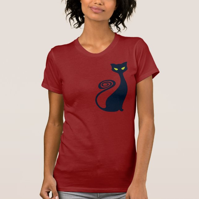 Camiseta Gato Vampiro Com Olhos Verdes (Frente)