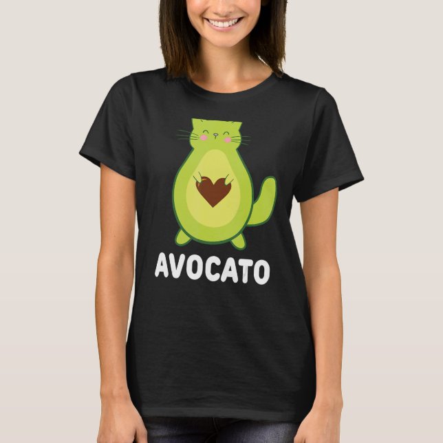 Camiseta Gato Vegetal Avocado Avocat Avogato Avocato Cat (Frente)