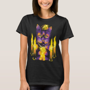 Camiseta Gato & Velas Wiccan Wicca Bruxa Fazendo Magia Paga