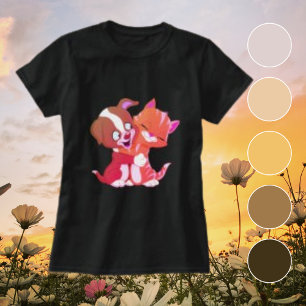 Camiseta Gato Vermelho e Laranja Gato Gatinho Natureza Abra
