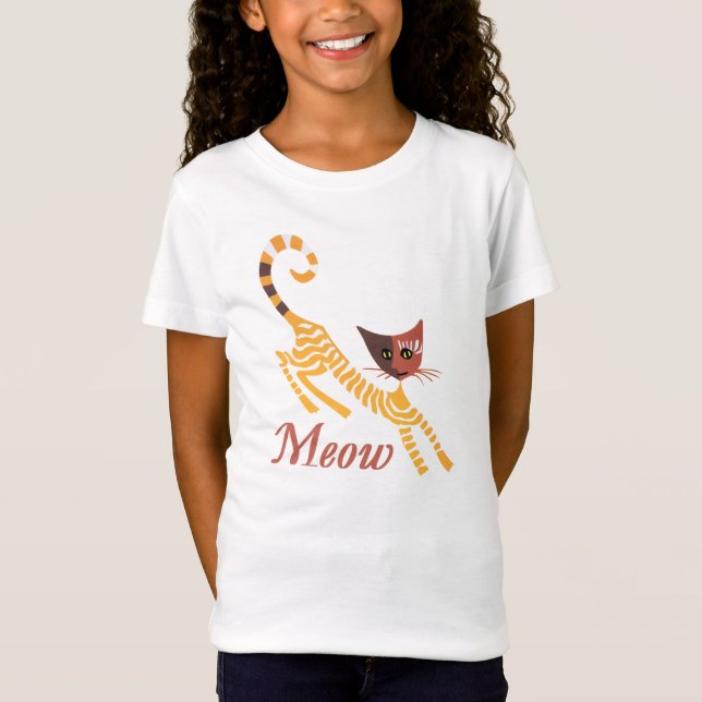 Camiseta Gato vermelho engraçado (Frente)