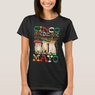 Camiseta Gato Vestindo Chapéus do Cinco De Mayo 5 De Mayo F