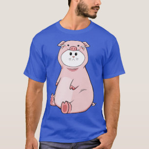Camiseta Gato Vestindo Costume de Suíno
