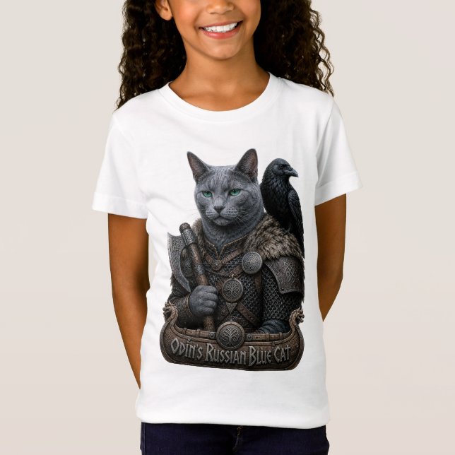 Camiseta Gato Veterano Russian Blue Odin (Frente)