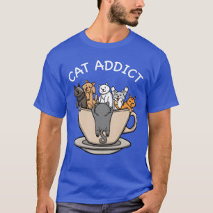 Camiseta Gato Viciado em Mug Gatos Gatos Gatos Café Bebida 