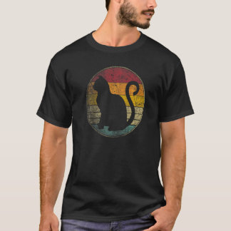 Camiseta Gato  Vintage Angustiado Retro 70s 80s Homens Mulh