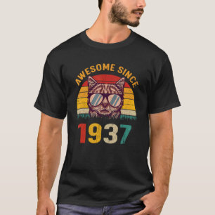 Camiseta Gato Vintage Aniversário de 85 anos  85 Anos Incrí