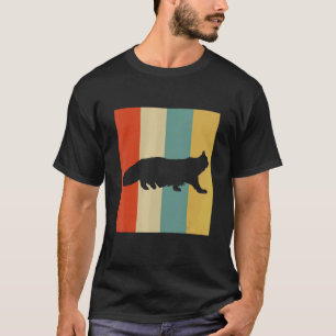 Camiseta Gato Vintage Gatos Nebelung Silhueta Felina