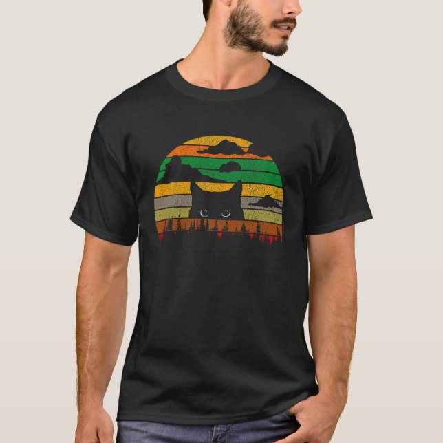 Camiseta Gato Vintage Halloween Retro (Frente)