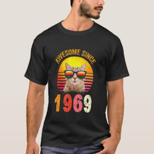 Camiseta Gato Vintage Incrível de Aniversário de 53 anos De