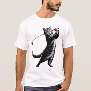 Camiseta Gato Vintage Jogando Golf Kitten Jogador De Golfe
