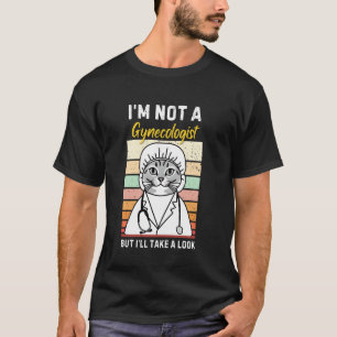 Camiseta Gato Vintage Não Sou Ginecologista Gato Engraçado