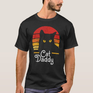 Camiseta Gato Vintage Pai Retro Anos 70 80 Gato Preto Engra