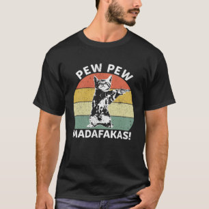 Camiseta Gato Vintage PewPewPew Madafakas Gato Louco Pew 1