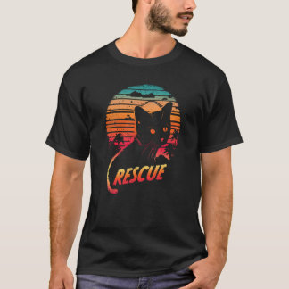 Camiseta Gato Vintage Pôr-do-Sol Proprietários de Gatos Res