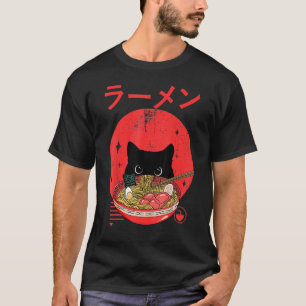 Camiseta Gato Vintage Presente Estilo Japonês Retro