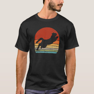 Camiseta Gato Vintage Silhueta de Gato Retro Animal 60s 70