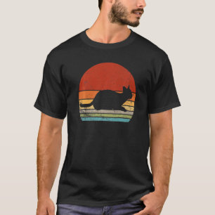 Camiseta Gato Vintage Silhueta de Gato Retro Animal 60s 70