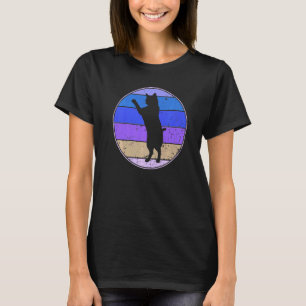 Camiseta Gato Vintage Silhueta de Gato Retrô Animal 70s 80