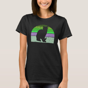 Camiseta Gato Vintage Silhueta de Gato Retro Gatinho Animal