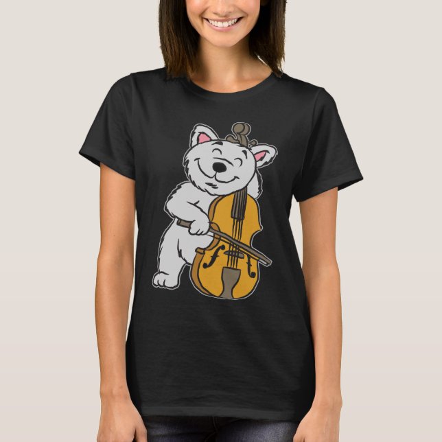 Camiseta Gato violoncelo professora de música (Frente)