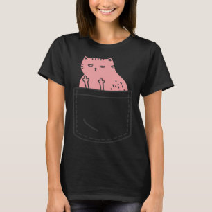 Camiseta Gato Virando o Dedo do Meio para Animal Mal Educad