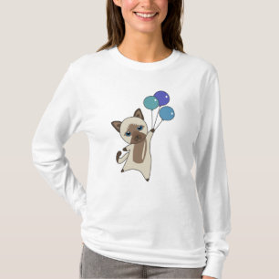 Camiseta Gato Voa Com Balões Para Os Maiores Gatos Doce