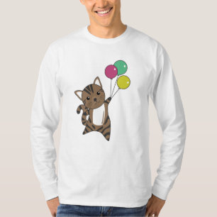 Camiseta Gato Voa Com Balões Para Os Maiores Gatos Doce