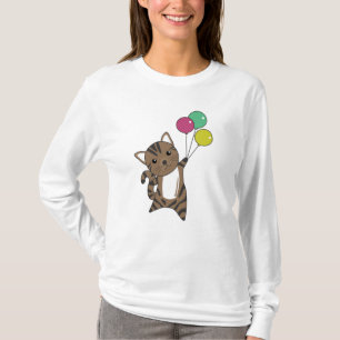 Camiseta Gato Voa Com Balões Para Os Maiores Gatos Doce