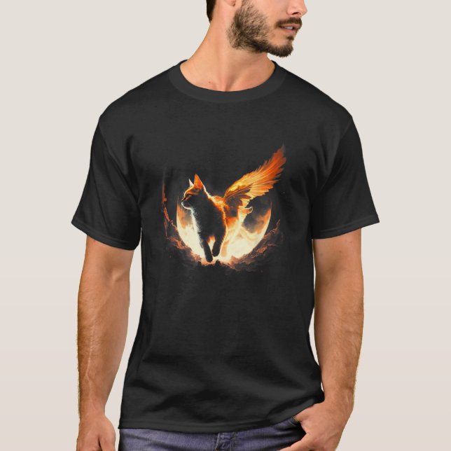 Camiseta Gato Voador do Gato de Fogo Anjo (Frente)