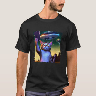 Camiseta Gato Voador Ufo Selfie