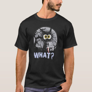 Camiseta Gato Wha Gato Preto Com Faca Assassino Dia das Bru
