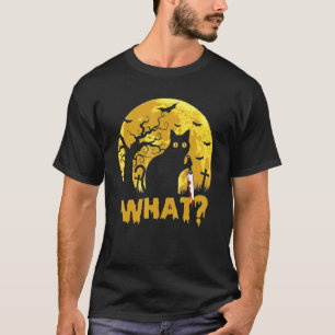 Camiseta Gato Wha Gato Preto Com Faca Assassino Halloween 1