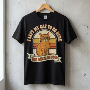 Camiseta Gato Xadrez Laranja Vintage Usando Óculos Sol Retr