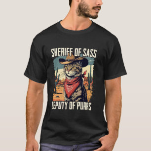Camiseta Gato Xerife Retro Engraçado Meme Caubói Vintage Mu