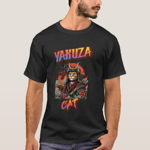 Camiseta Gato Yakuza Samurai Japonês Estilo Pirata Gato Tat