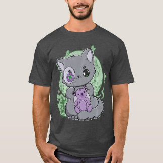 Camiseta Gato Yami Kawaii Com Urso Gotheddy Para Horror Fof
